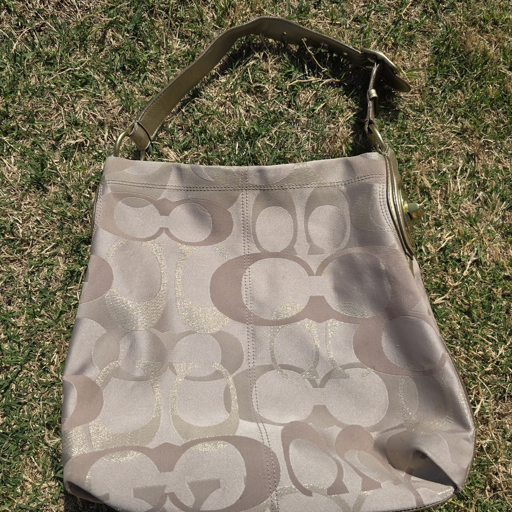 Coach Signature Metallic Shoulder Bag ✨